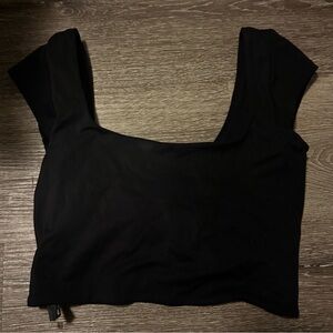 Alphalete black crop top cross back